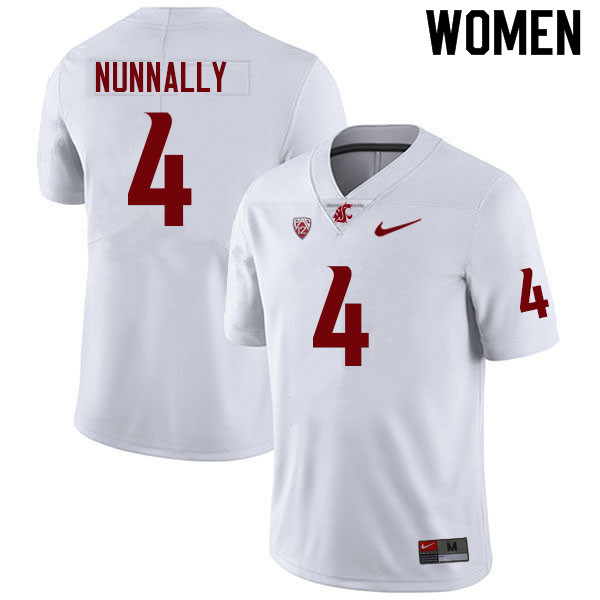 Women #4 Tsion Nunnally Washington State Cougars College Football Jerseys Sale-White